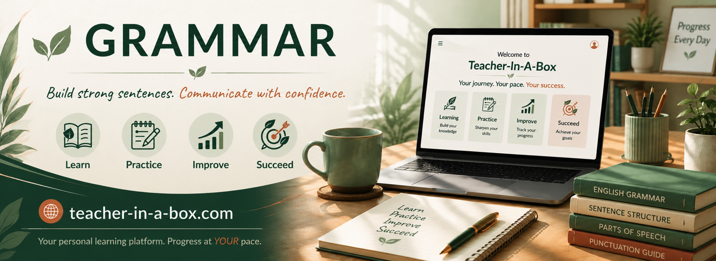 English grammar learning resources in the Teacher-In-A-Box