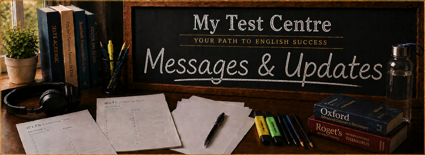 My Test Centre Messages & Updates