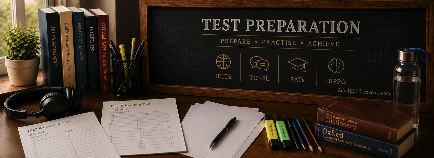 Test preparation for IELTS, TOEFL, SATs and HIPPO