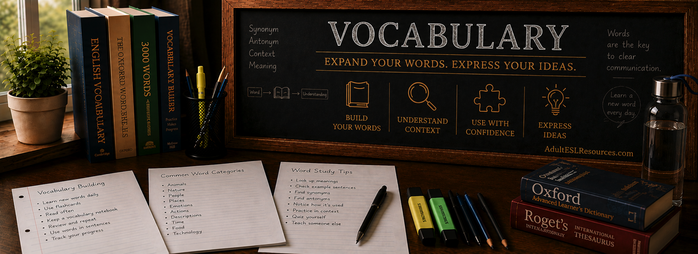 English vocabulary learning resources in the Teacher-In-A-Box