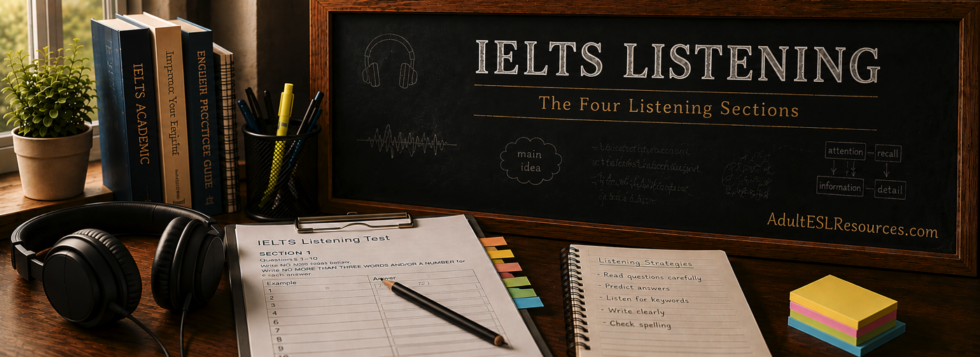 The four IELTS Listening sections