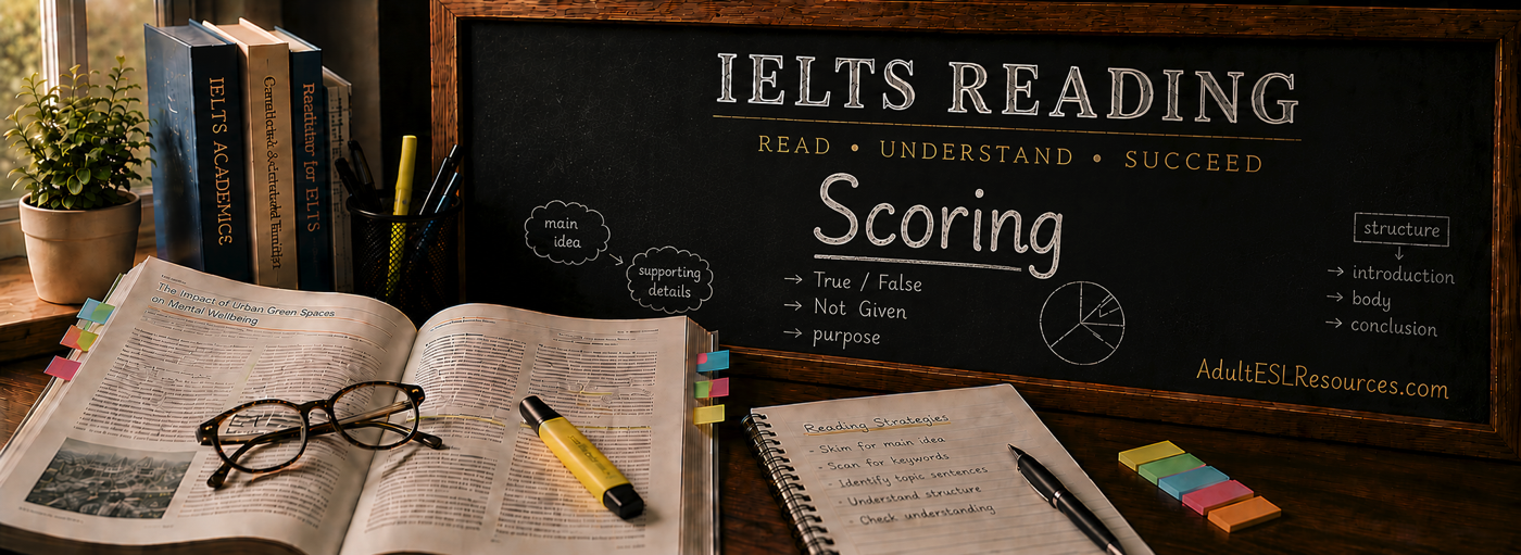 IELTS Reading scoring and band conversion