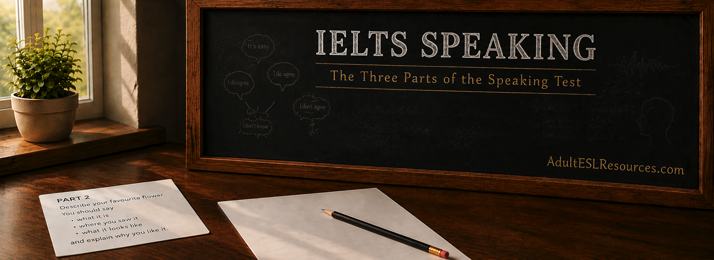 The three parts of the IELTS Speaking test
