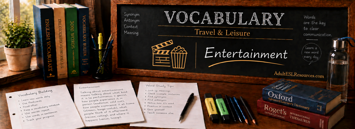 Teacher-In-A-Box — Entertainment Vocabulary