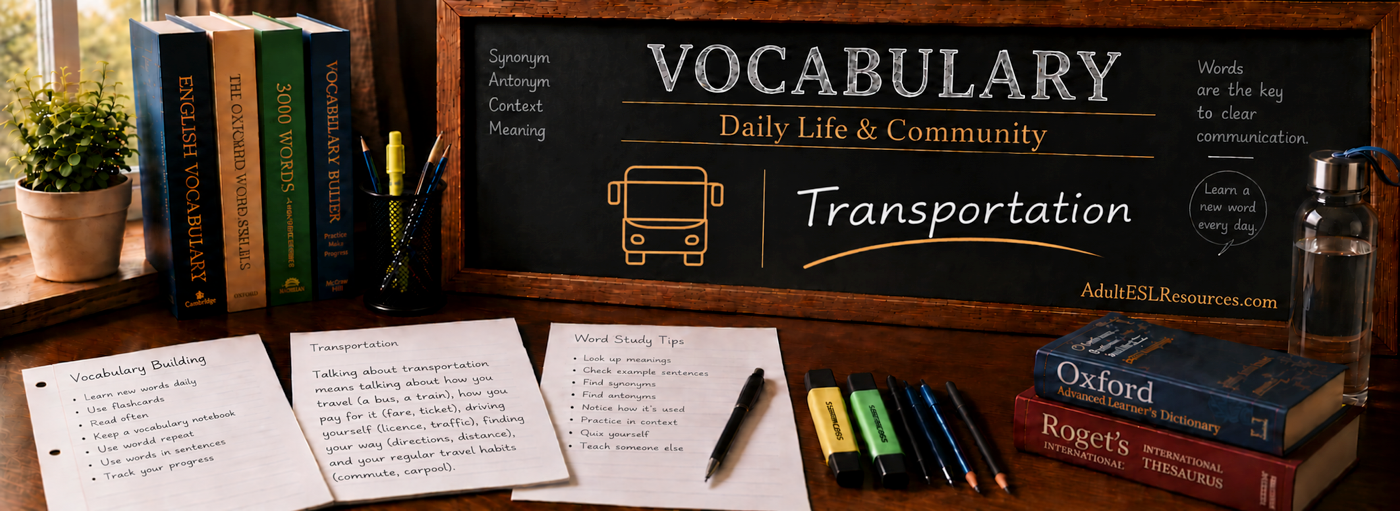 Teacher-In-A-Box — Transportation Vocabulary